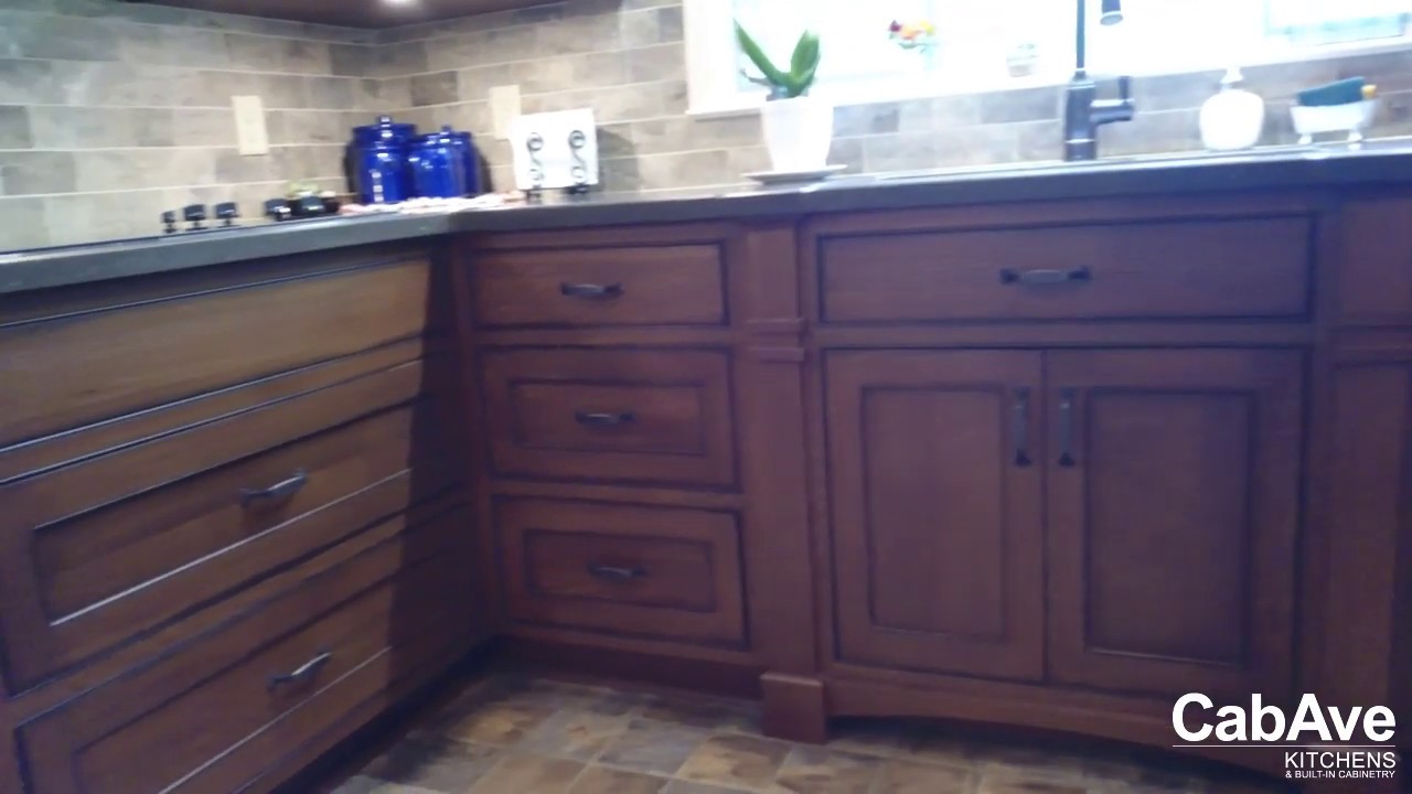 CabAve Designed Quarter Sawn Oak Crystal Kitchen