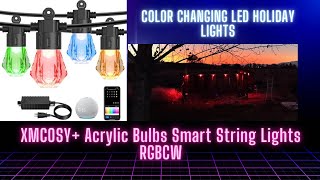 Xmcosy Acrylic Bulbs Smart String Lights Rgbw Color Changing Holiday Led Lights