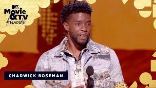 Chadwick Boseman Accepts The Award For Best Performance In A Movie  2018 Mtv Movie U0026 Tv Awards