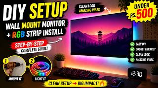 Clean Wall Monitor Setup + RGB Strip Install 🔥🖥️ (Step-by-Step Guide)