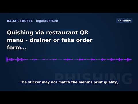 Quishing via restaurant QR menu — drainer or fake order form