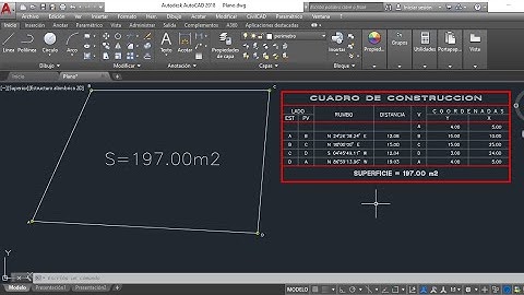 DIBUJAR DESDE COORDENADAS EN AUTOCAD - TABLA DE COORDENADAS, RUMBO, AZIMUT, DISTANCIA, AREA