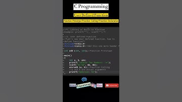 C Programming| Function| User Defined Function| #Shorts #Cprogramming #Programming #Coding #Function