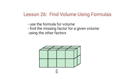 Find Volume Using Formulas