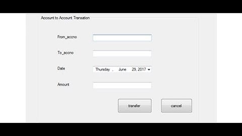 Banking Management System step by step in c# part 14 account to account transation