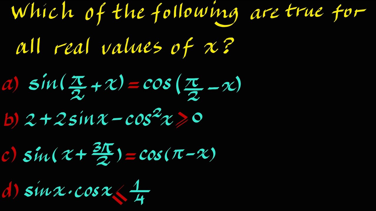 Is It True Math Which of the Following are True MATH Trigonometry AYT TYT 01E - YouTube