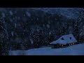 Relaxing Snow Falling and Wind Blowing Sounds in a Winter Landscape with an Old Cozy Mountain Cabin