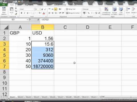 Currency Exchange Rates Excel 2010