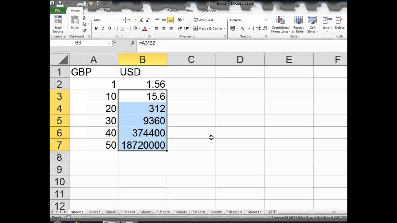 Currency Exchange Rates Excel 2010