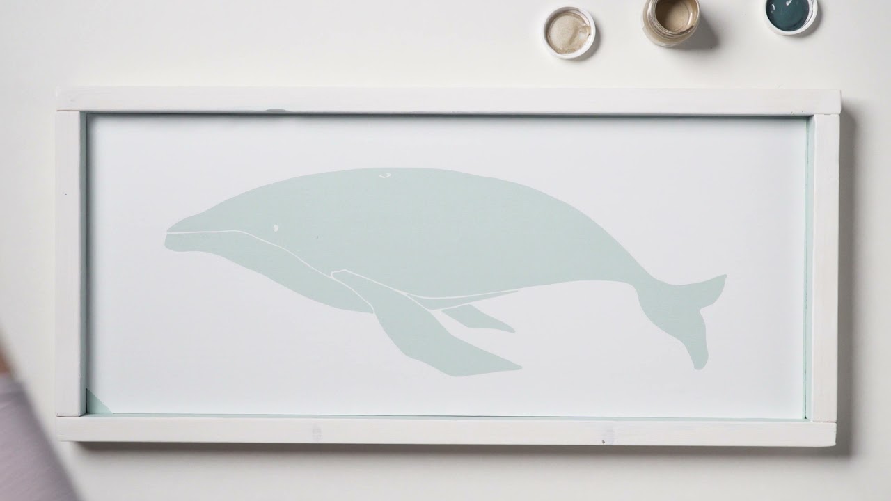 Whale Stencil Diy Sign Using Fusion Mineral Paint | Home Decor Idea