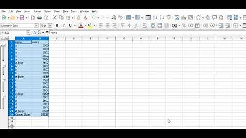 10th IT Unit 2 ch 4 Subtotal and Group and Outline LibreOffice calc