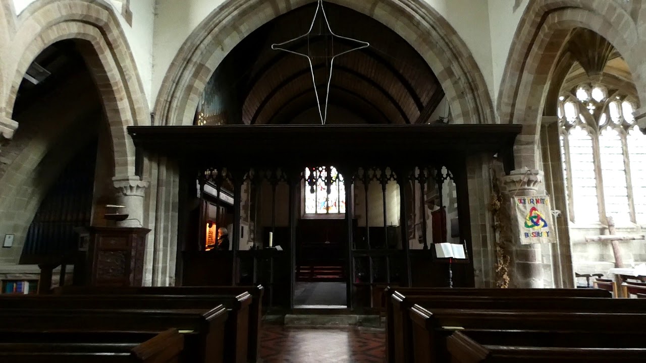Interior panorama of historic Bosbury Church Herefordshire England UK