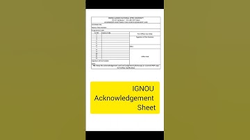 IGNOU ASSIGNMENT ACKNOWLEDGEMENT SHEET || #ignouassignmentupdate