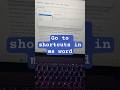Go to shortcuts in ms word