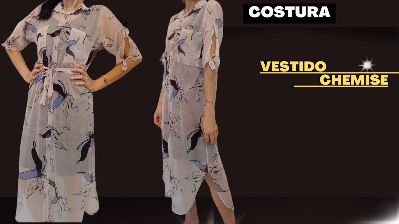 VESTIDO  CHEMISE FÁCIL COSTURA - Luciete Vasconcelos