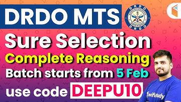 DRDO MTS 2020 | Complete Reasoning Course | Use Referral Code "DEEPU10" & Get 10% Off | Join Now