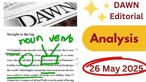 Dawn Editorial Analysis in Urdu | 26 May 2025 | Today Dawn Newspaper reading | CSS PMS preparation