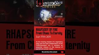 RHAPSODY OF FIRE – From Chaos To Eternity (2011) ⚔️🔥 #PowerMetal #SymphonicMetal #RhapsodyOfFire
