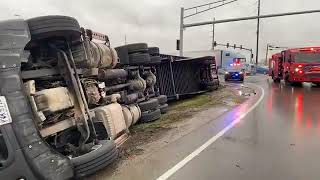Semi Trailer Wreck at Pittsburgh, US-23 Near Circleville (3/2/2020)