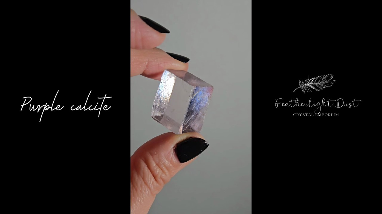 Purple calcite cubes with rainbows, transparency - PC4