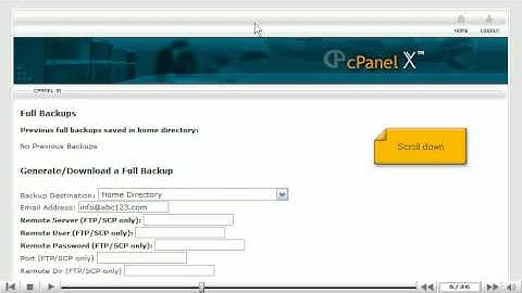 how to use the backup feature in cpanel