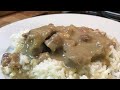 OLD SCHOOL SMOTHERED CHICKEN GIZZARDS/GIBLETS  WITH WHITE RICE