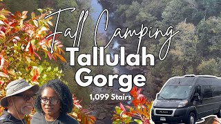 Fall camping and hiking at Tallulah Gorge State Park + Hurricane Falls Conquering over 1,000 Stairs