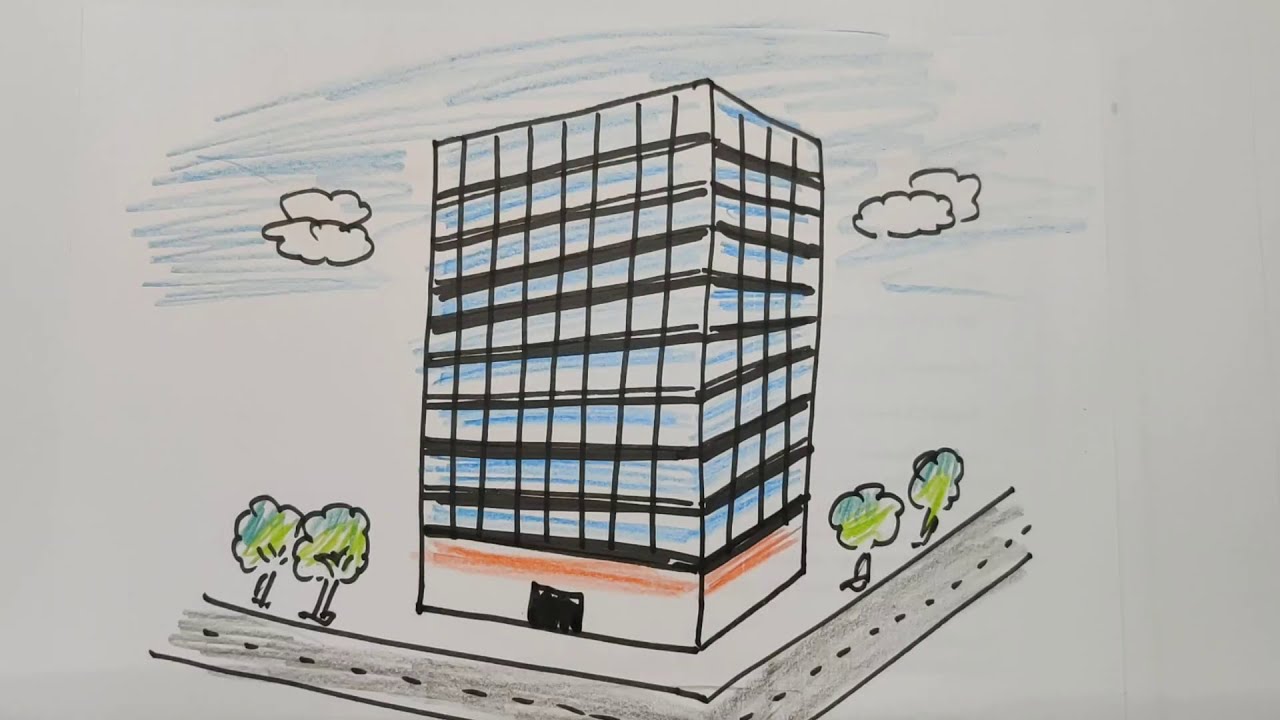 How To Draw A Skyscraper Step by Step Drawing Guide by Dawn  DragoArt