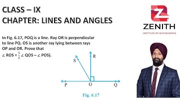 In Fig. 6.17, POQ is a line. Ray OR is perpendicular to line PQ. OS is another ray lying between ray