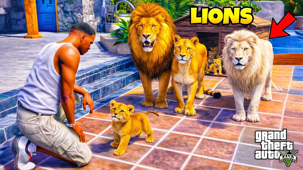 Franklin Attacked by the Most Dangerous Lion in the World | GTA 5 Telugu | Dhanu Dino 
