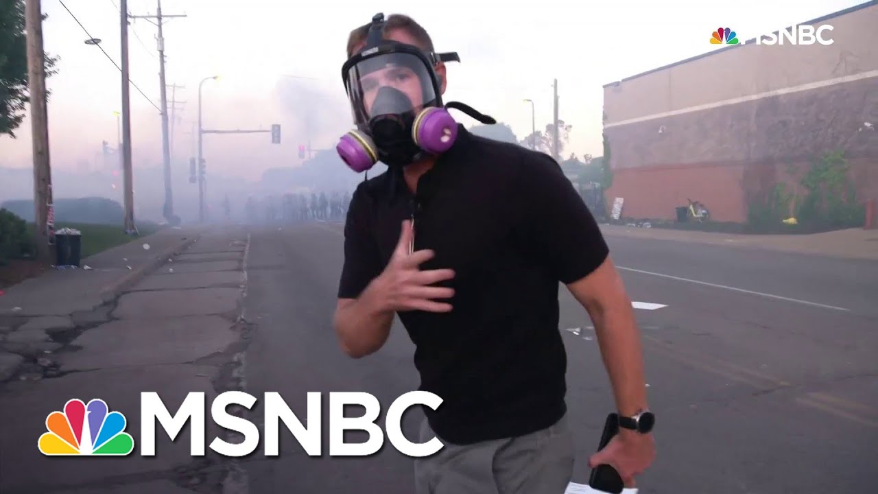 See Flash Bangs Go Off Near Nbc News Reporter As Minneapolis Protesters Retreat Msnbc Youtube
