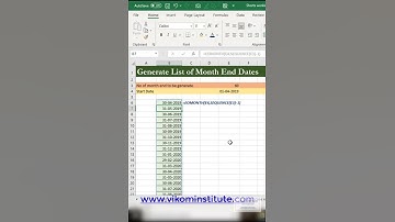 Generate list of month end dates in excel ✅ #excel #listofmonth #exceltricks #eomonth