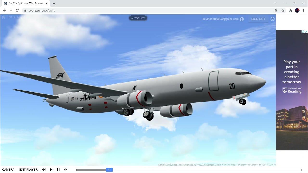 GEOFS Google Earth Online Flight Simulator Landing a plane on US