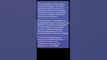 Difference between B arch and B.tech #barcha #btech