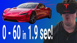 DRAG RACING A TESLA ROADSTER IN VR! screenshot 2