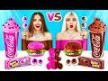 Tantangan Makanan Coklat vs Makanan Asli | Makan Epic 24 Jam Permen Saja! Mukbang oleh RATATA COOL