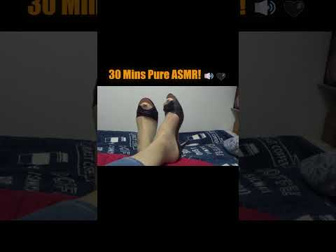 Black Mule Sandals 30 Mins Heel Clicking Pure ASMR Play Live Now! 🔊🖤 #cozy #foot #feet
