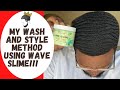 Coarse Hair Wash and Style Method Using Wave Slime!!! #coarsehairedkingz