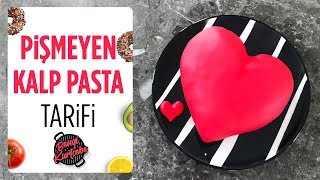 Kolay Şekilli Doğum Günü Pastası Pişmeyen Kalp Pasta Tarifi