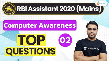 12:00 PM - RBI Assistant 2020 (Mains) | Computer Awareness by Vivek Pandey Sir | Important Questions