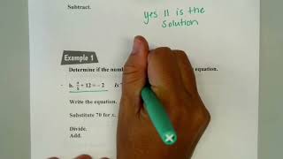 CO 1: I can solve one and two step equations and verify my answer is correct