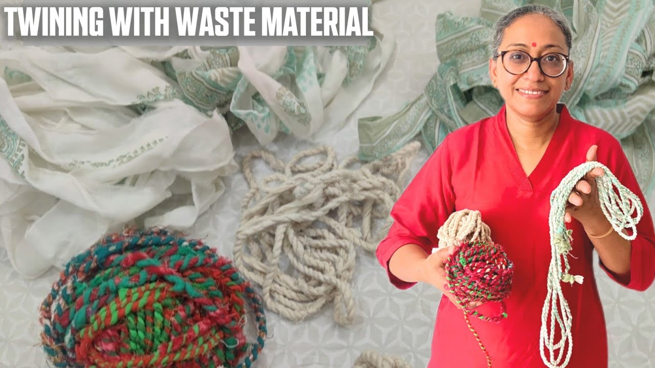 Recycling Ropes How To Make Twining Ropes with Fabric Waste ♻️ | Creative Upcycling ...