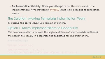 Solving the Cannot run class with template from different .cpp file Issue in C+ +