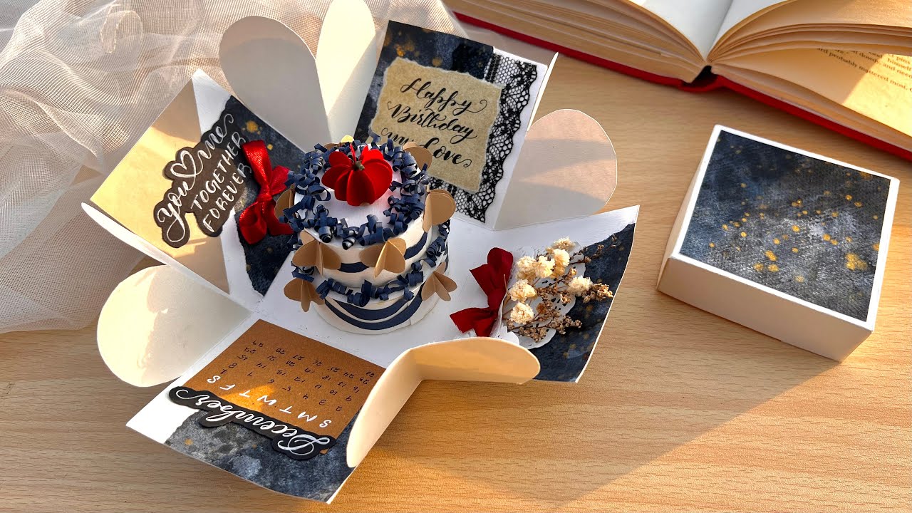 DIY Explosion Box for Birthday Part 1 || Explosion box tutorial for ...