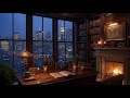 Focus Piano ☕ American City Study Room with Soft Distant Thunder