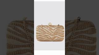 Accessorize Gold-Toned Embellished & Embroidered Box Clutch#PartyClutch#StatementPiece#LuxuryClu