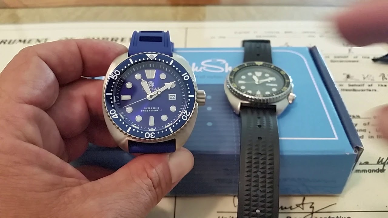 Seiko Turtle (SRP775) vs Deep Blue Military Diver/Swiss Automatic (Turtle?)  - YouTube