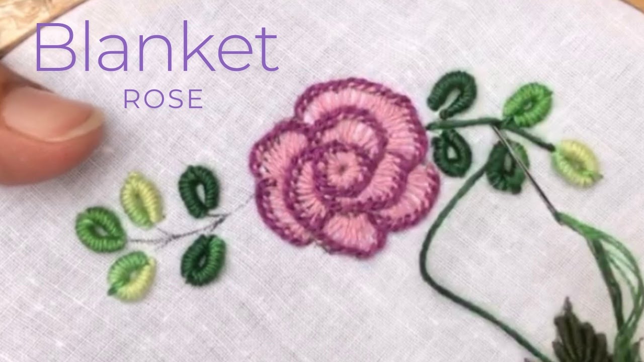 Dzel Blanket stitch rose and bullion stitch | Embroidery with DZEL. - YouTube
