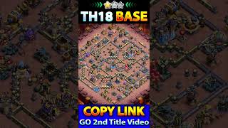 Unbeaten TH18 WAR + CWL Base Layout 🔥Clash of Clans