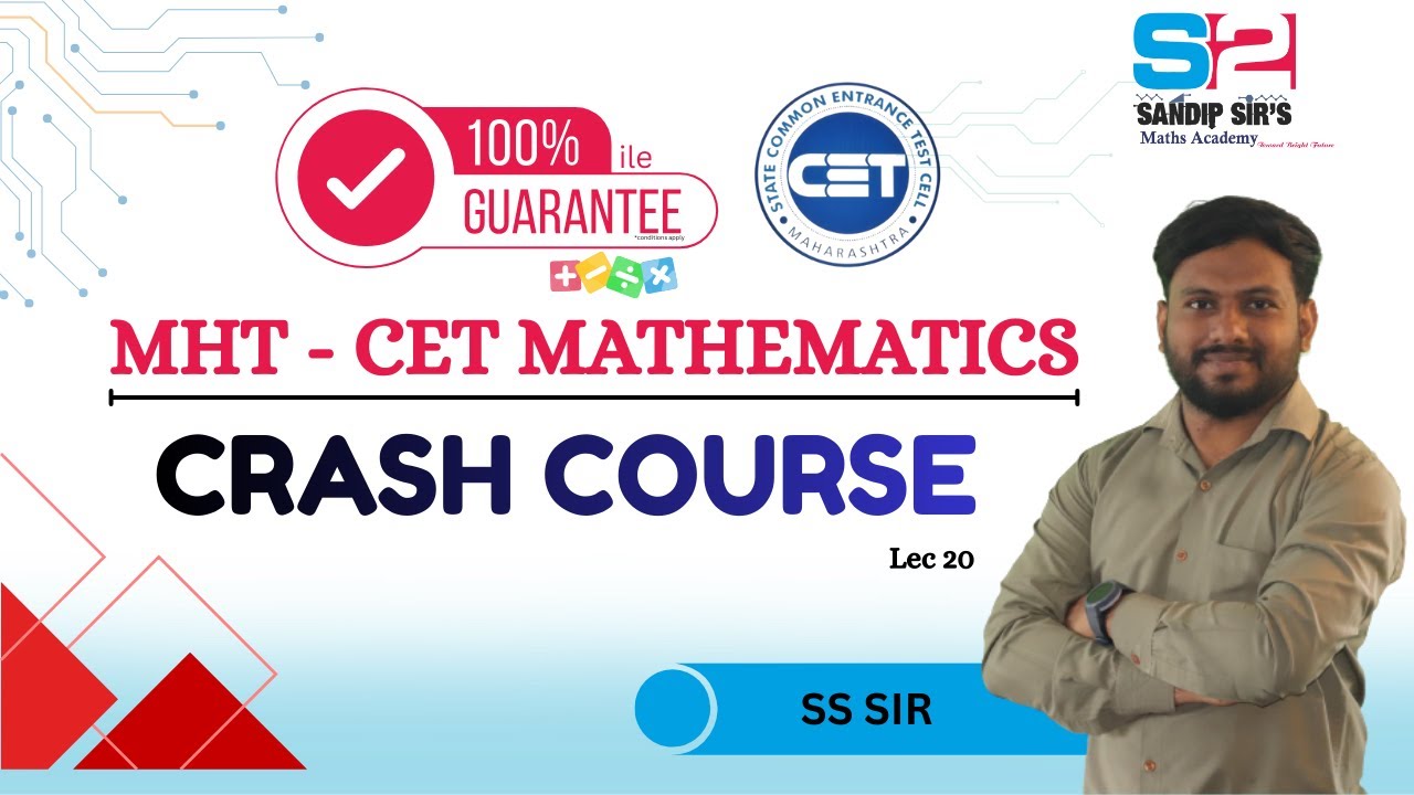 MHT CET | MATHS | CRASH COURSE | Lec 20 | Straight lines | SS Sir - YouTube